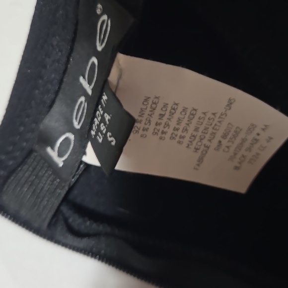 bebe Black Bodycon Fringe Dress, S - Picture 7 of 10